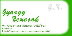 gyorgy nemcsok business card